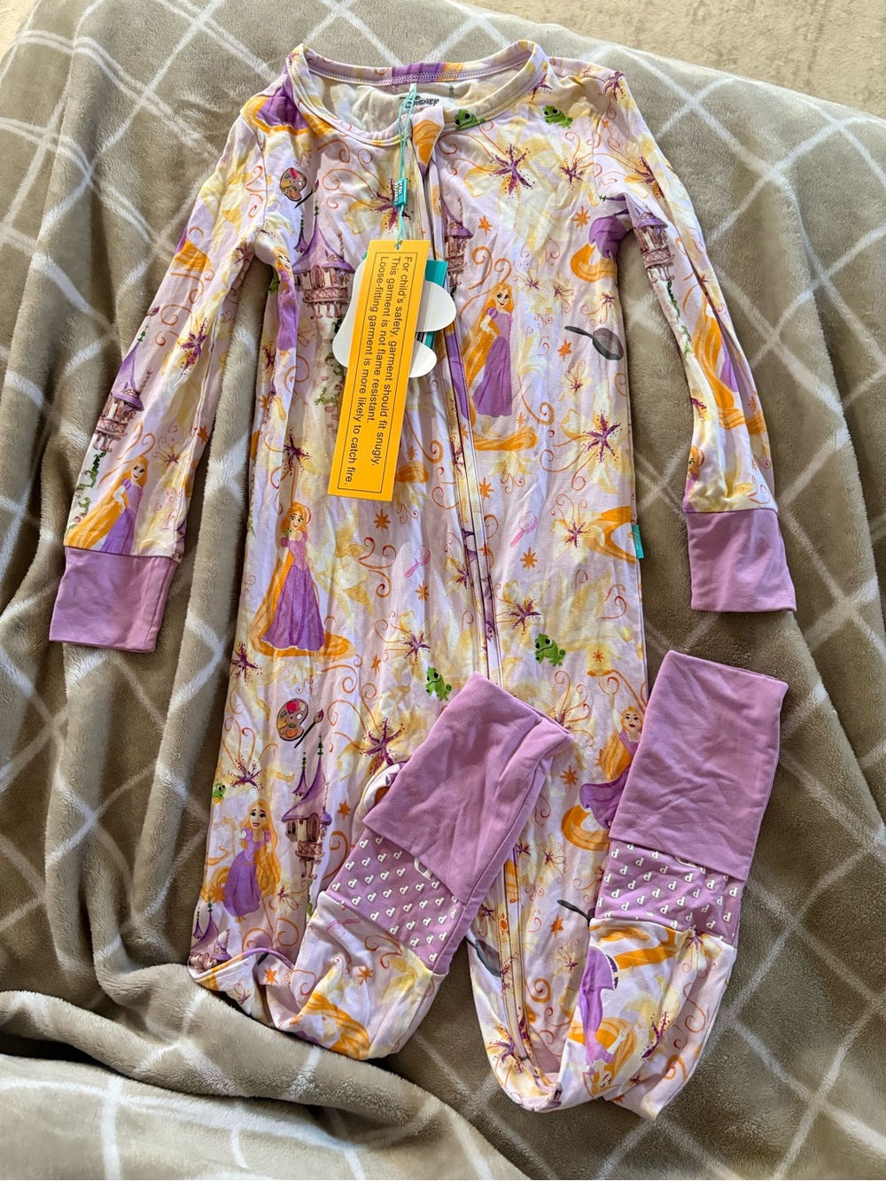 Posh Peanut Rapunzel Princess Print Footed One-Piece